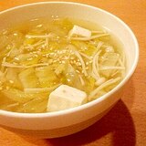 白菜と豆腐のトロトロスープ